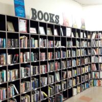 Books on shelves