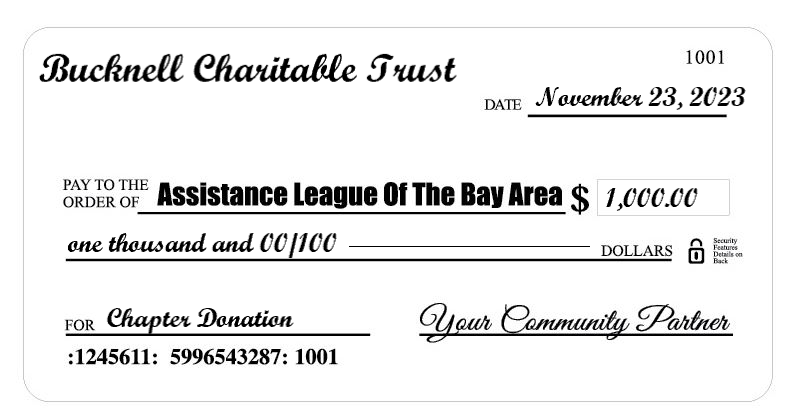 Chapter Receives $1,000 from The Bucknell Charitable Trust