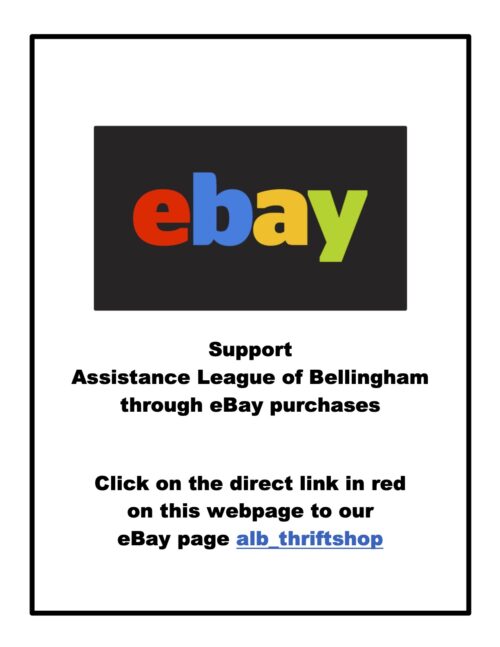 ebay poster for social media Assistance League has eBay site