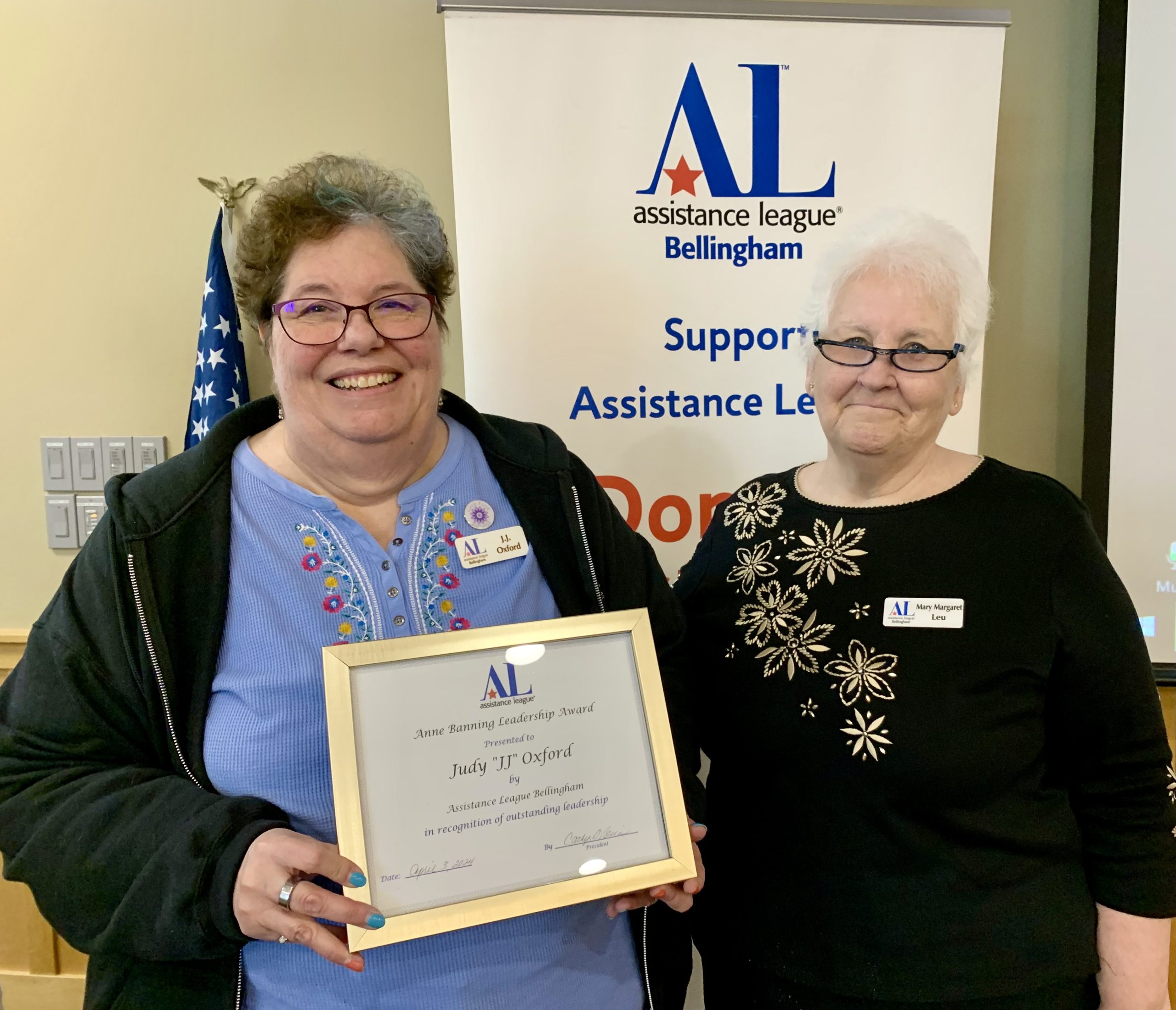 Mary Margaret presents JJ Oxford with Anne Banning Award