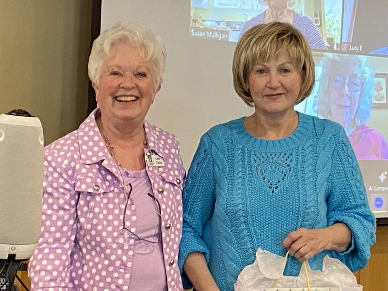 President Cathy O'Brien presents President's Award to Kathy Zielinski