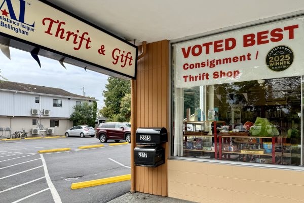 New sign in Thrift Shop Window