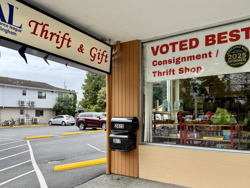New sign in Thrift Shop Window