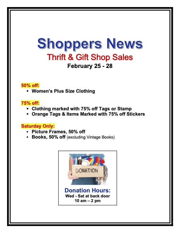 Thrift & Gift Shop Sales