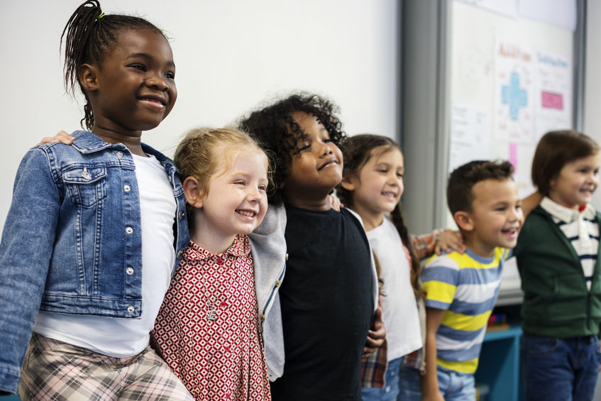 Happy kids at elementary school