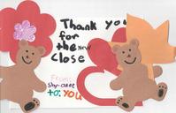 Handmade thank you card from student who attended Operation School Bell