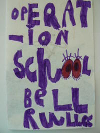 Handmade thank you card from student who attended Operation School Bell