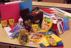 Sample of items provided through Operation School Supplies