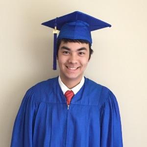 Graduate in cap and gown