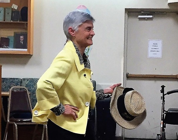 Member showing clothing at Fashion Show