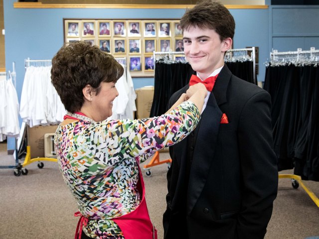 Trying on Tuxes