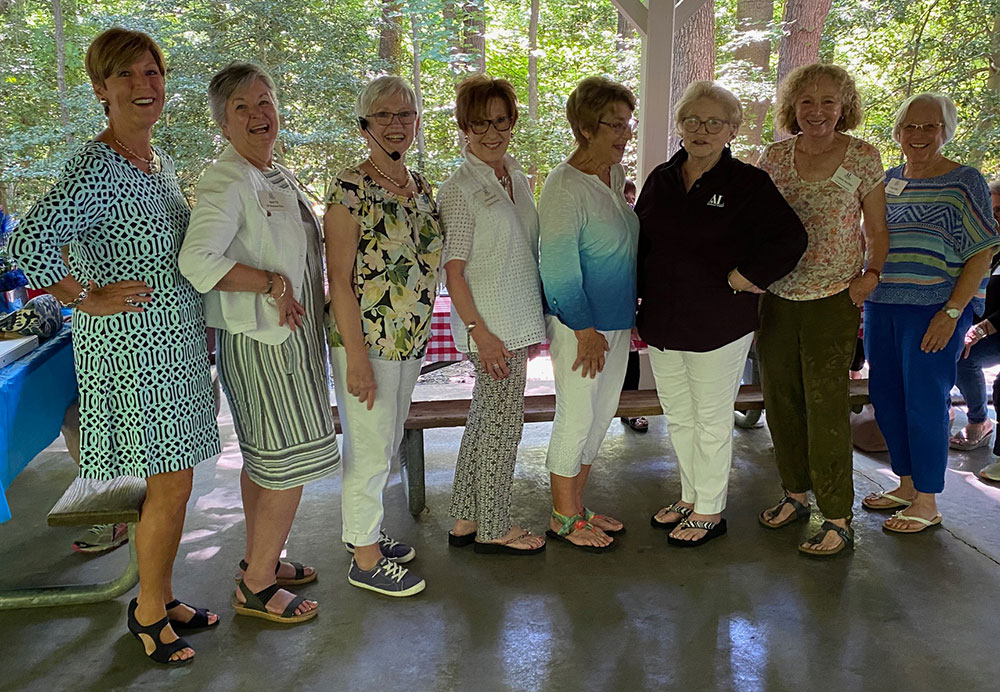 Assistance League of the Chesapeake 2021-22 officers: Teresa Tudor, Nell Till, Elaine Atkinson, Gilda Sebold, Cindy Culp, Linda Wood, Jodee Hechler and Ellen Kalas. Not shown: Debbie Connors