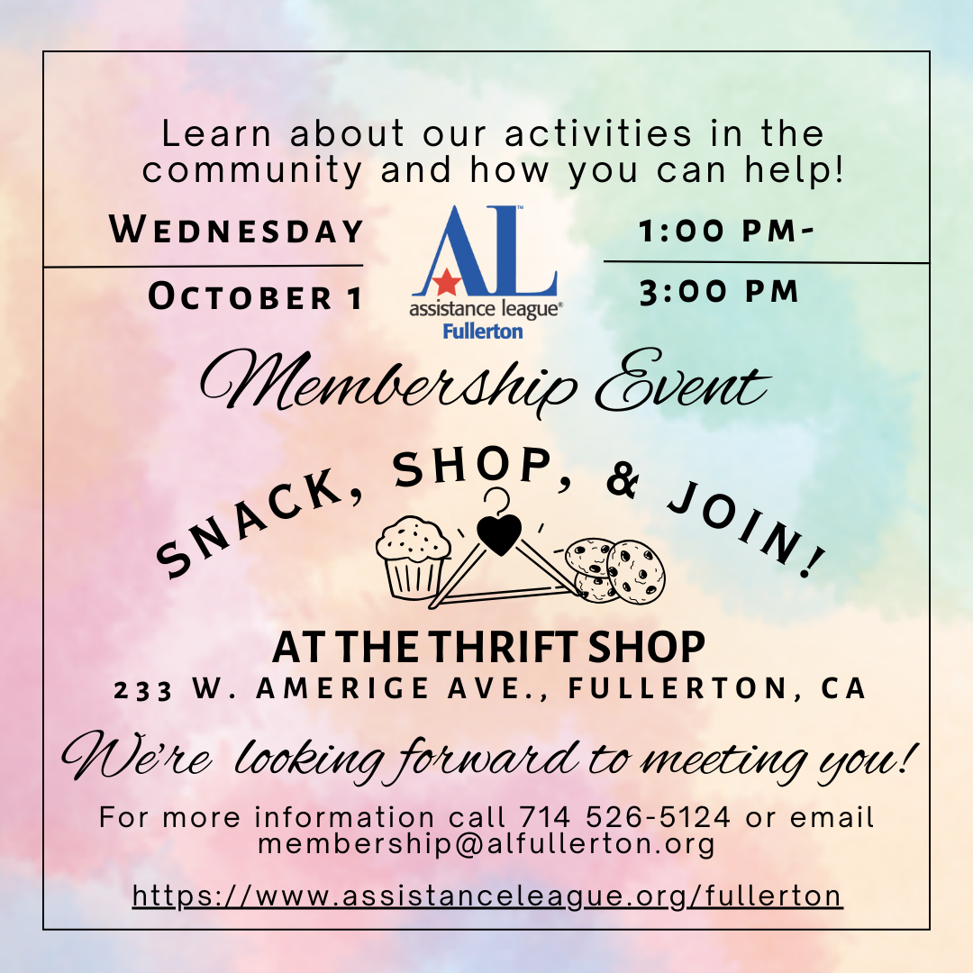 Membership Open House October 1st