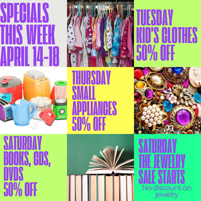 April 14-18 Specials