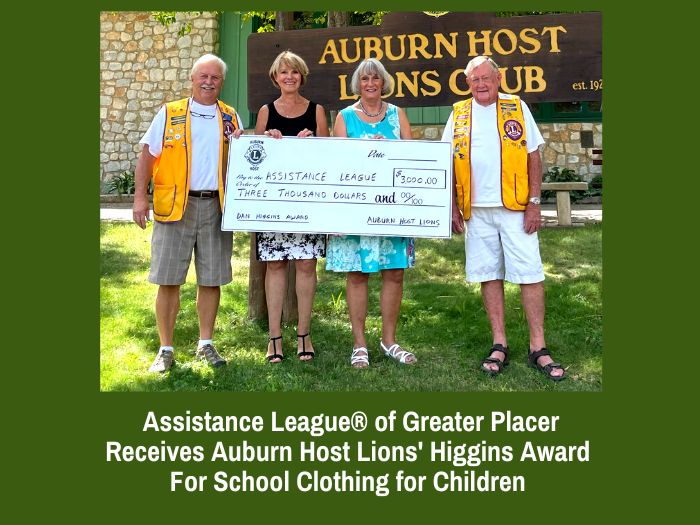 Assistance League® of Greater Placer receives Dan Higgins Award