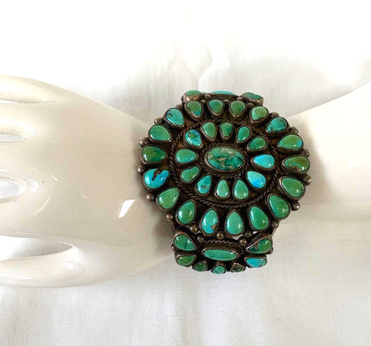 Turquoise & Sterling Silver Zuni Bracelet