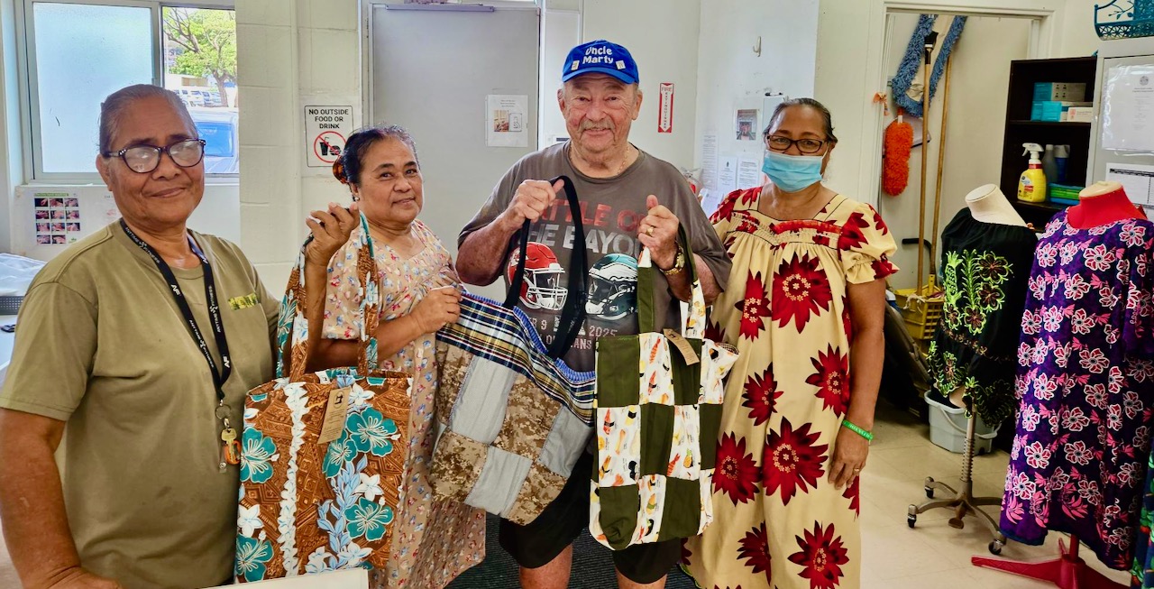 Marty and the Seams Wonderful volunteers from Kalihi.