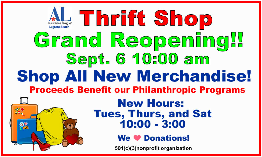 Thrift Shop Grand Reopening - Sept. 6