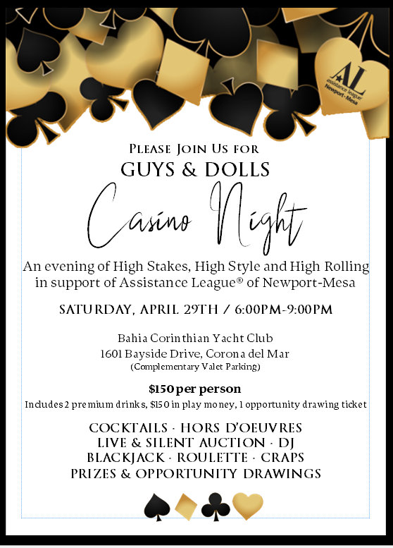 Tickets now Available for Guys & Dolls Casino Night!