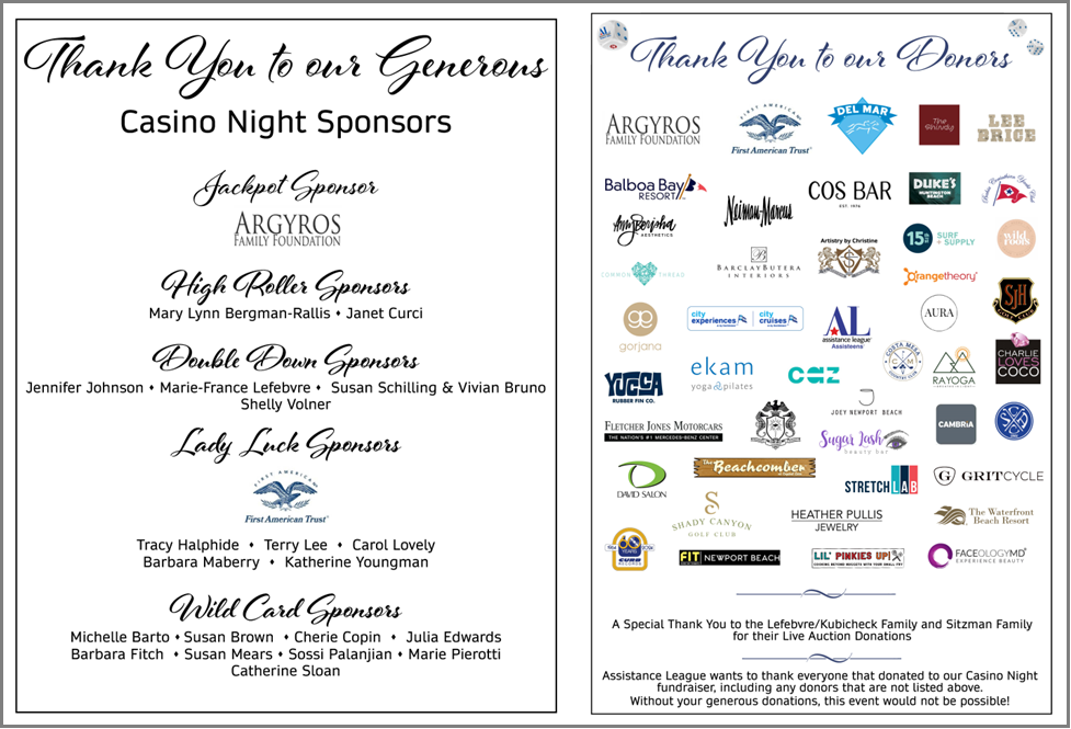 Denim & Diamonds Casino Night - Thank You!