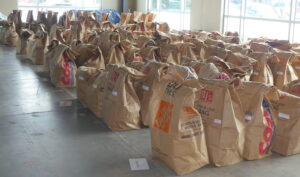 Bags of packed food as a result of ALNV Weekend Food for Kids event