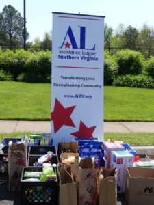 A picture of food donations received during the shred event