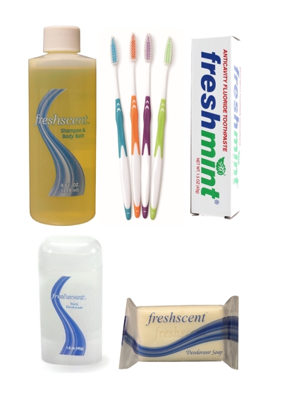 Image of various toiletries provided by Right Gift