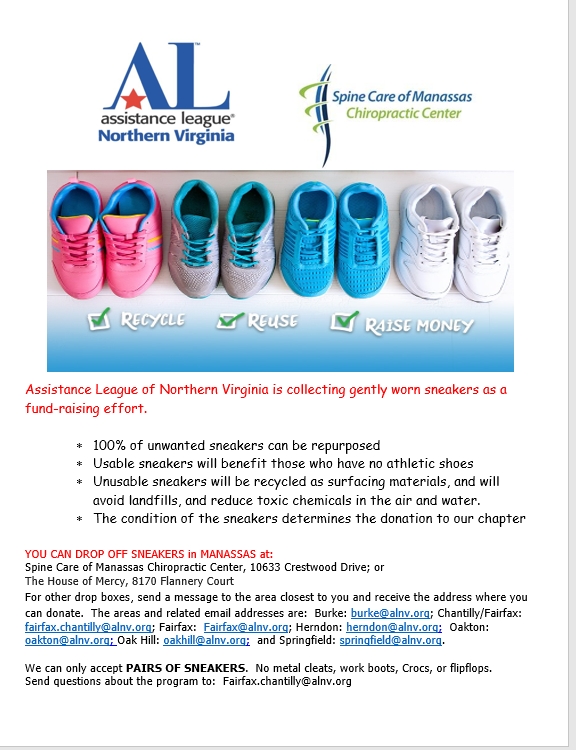 Flyer announcing the Got Sneakers partnership with the Spine Care of Manassas