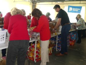 ALVN volunteers checking the items to pack for the WFFK event