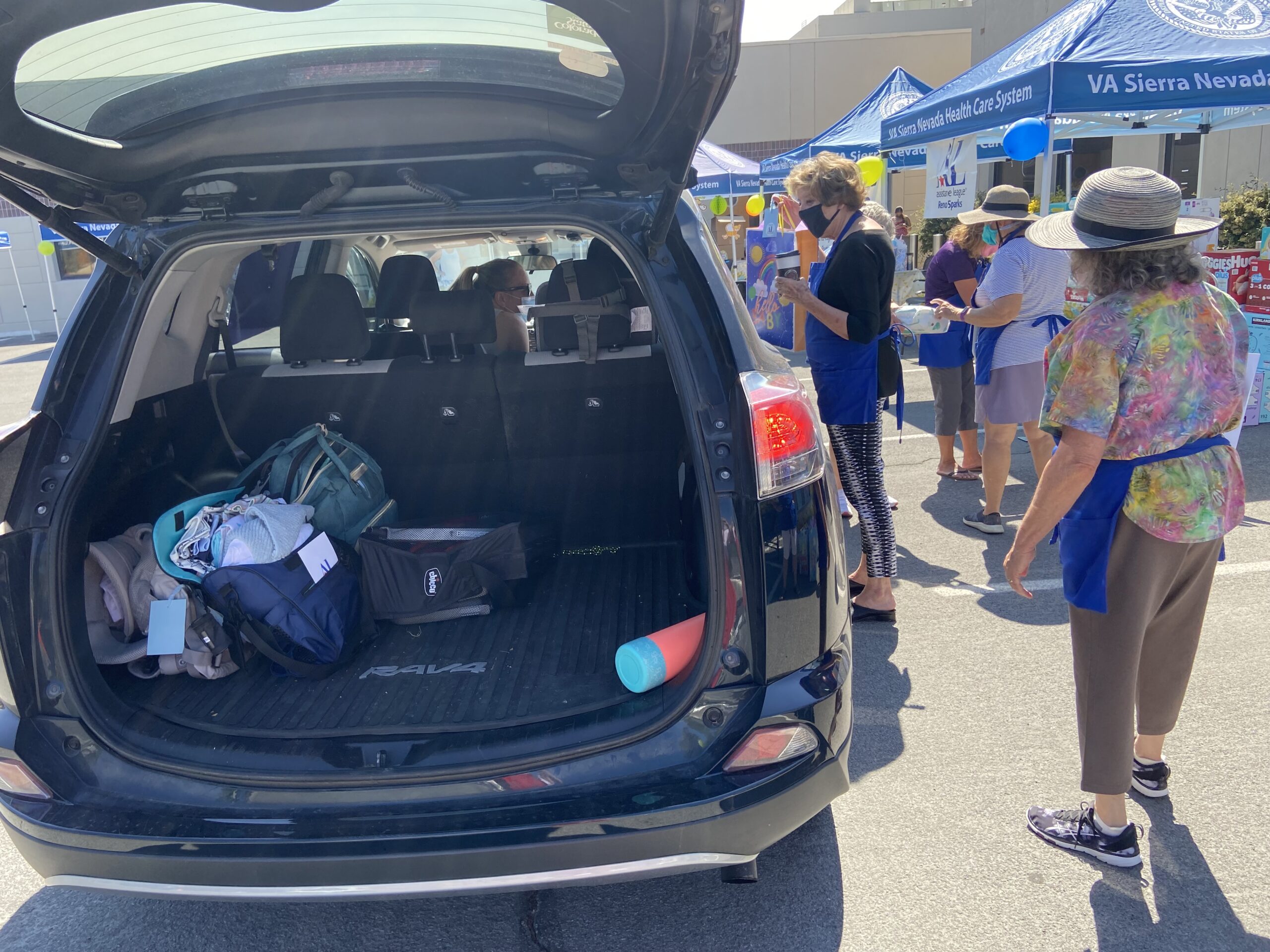 We filled up the trunks with gifts at the Veterans baby shower