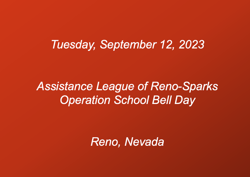 City of Reno Proclaims Sept. 12, 2023 as Assistance League Operation School Bell Day