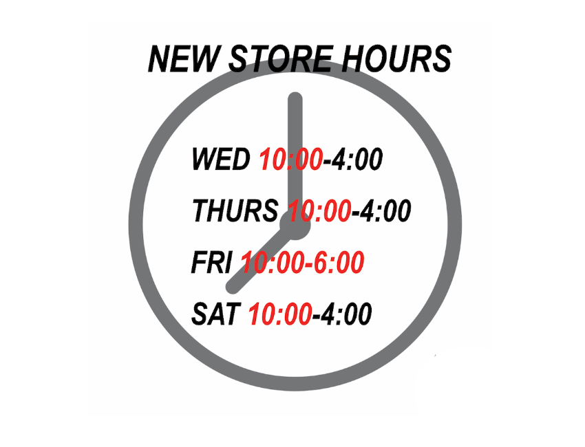 Store Hours Change November 1