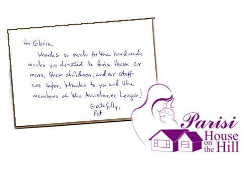 Thank You note from Parisi House on the Hill