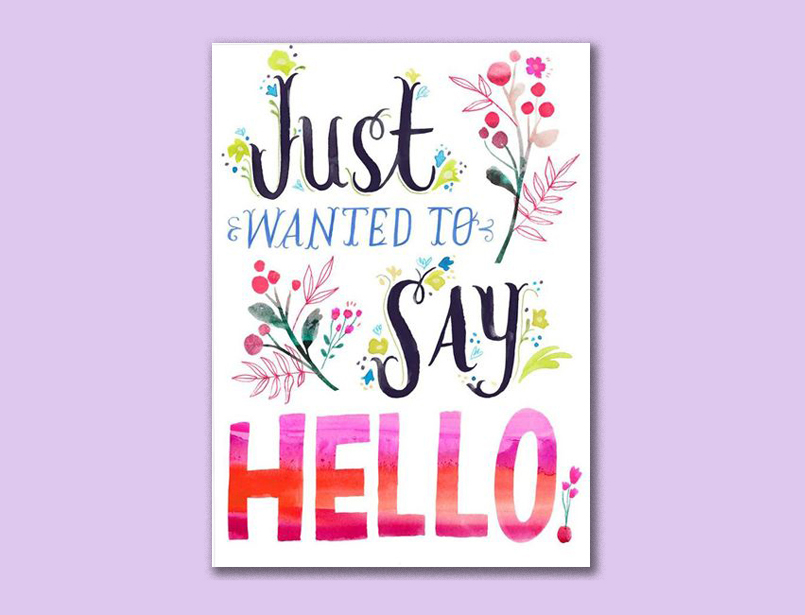 Just say hello graphic