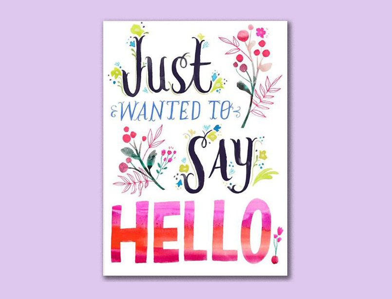 Just say hello graphic