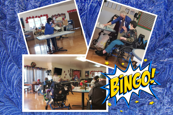 Playing Bingo with Residents at A Grace Subacute