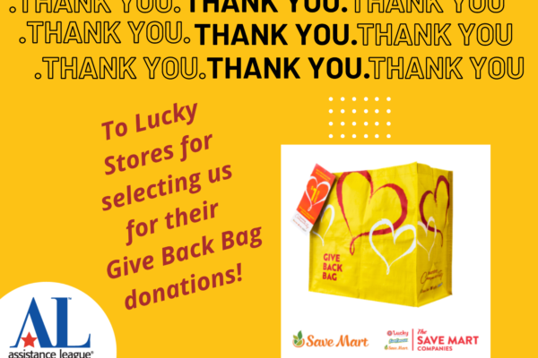 Thank You to Lucky stores for selecting us for their Give Back Bag donations!