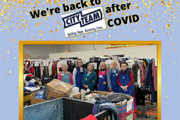 We're Back to CityTeam - sorting clothes at CityTeam