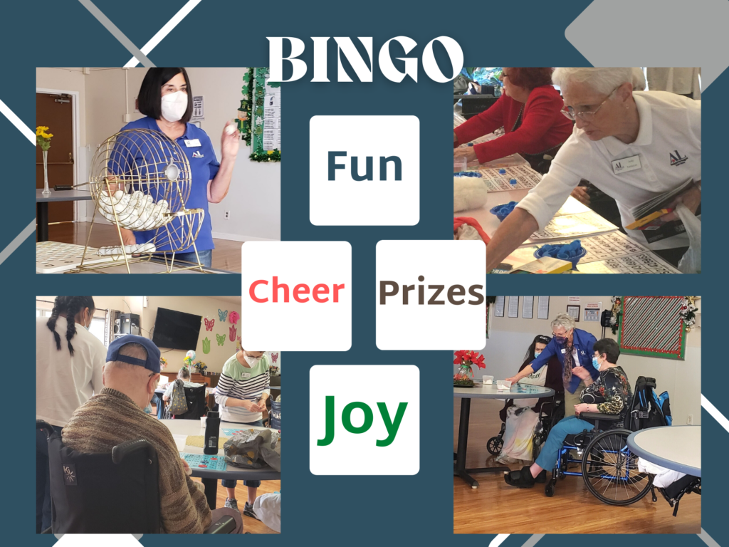 Playing Bingo with Seniors at Stonebrook