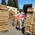 Unloading Pallets of Uniforms