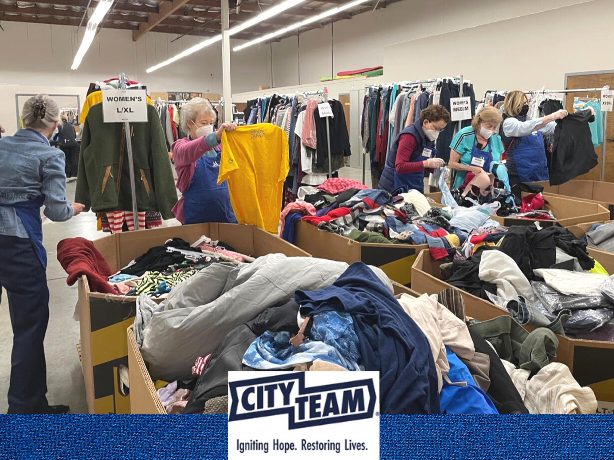 Sorting Donated Clothing at CityTeam