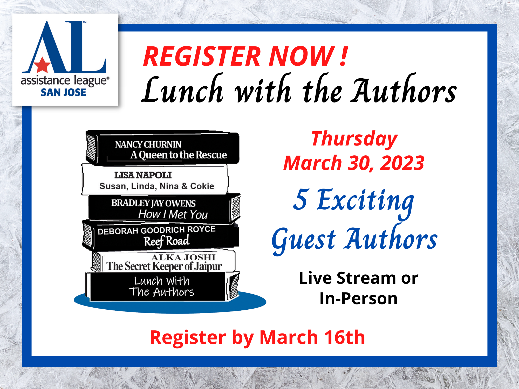 Register Now for Lunch with the Authors