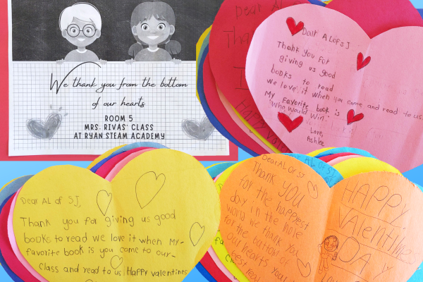 Valentines for Readers are Leaders Volunteers from Ryan STEAM Academy