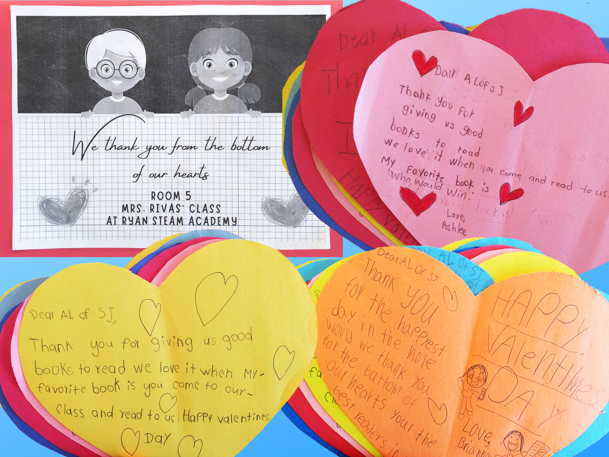 Valentines for Readers are Leaders Volunteers from Ryan STEAM Academy