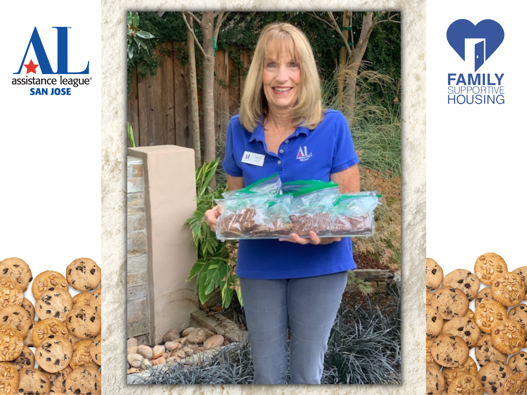 Baking cookies for Family Supportive Housing