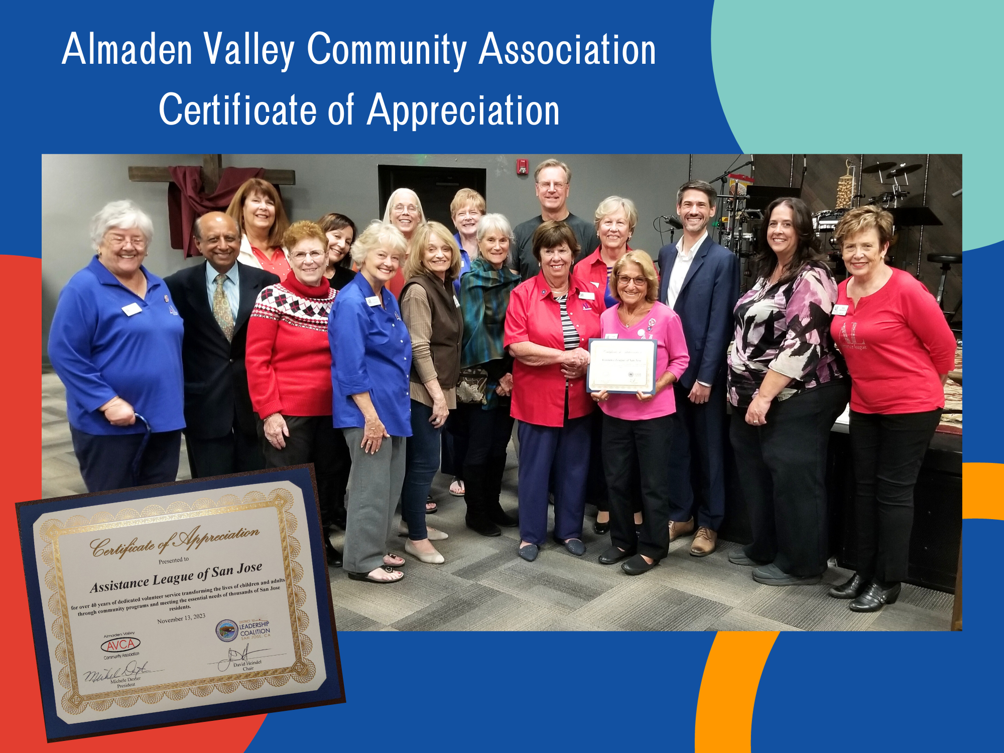 Almaden Valley Community Association Certificate of Appreciation