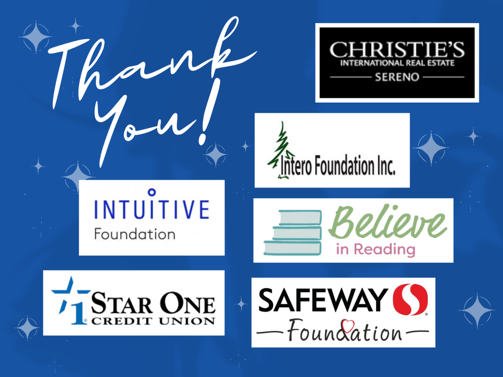 Thank You Christies, Intuit, Safeway, Believe in Reading and Star One
