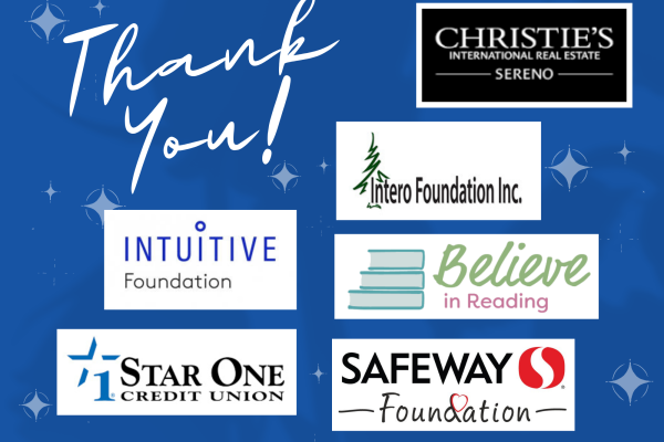 Thank You Christies, Intuit, Safeway, Believe in Reading and Star One
