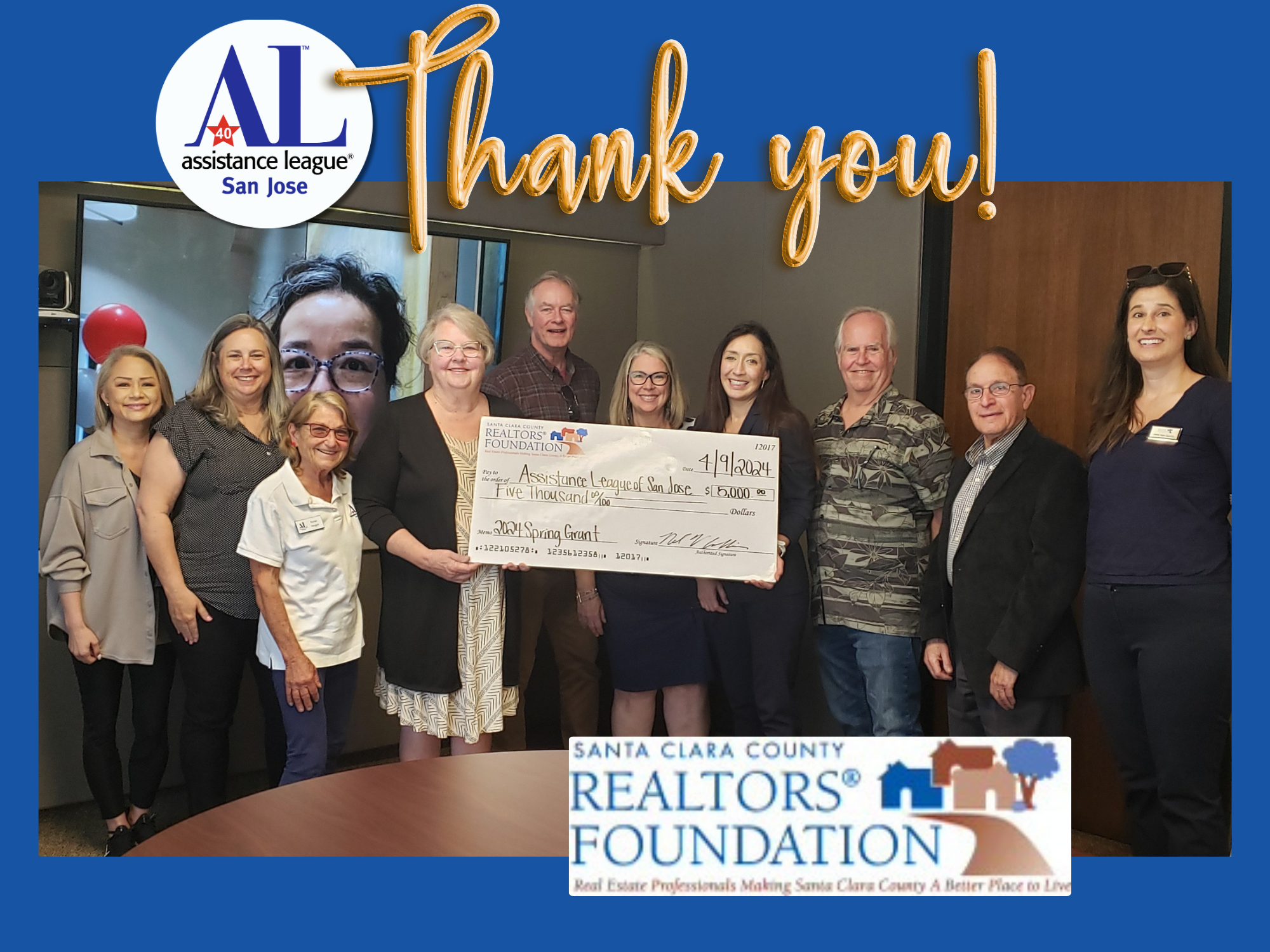 Thank you Santa Clara Realtors Foundation