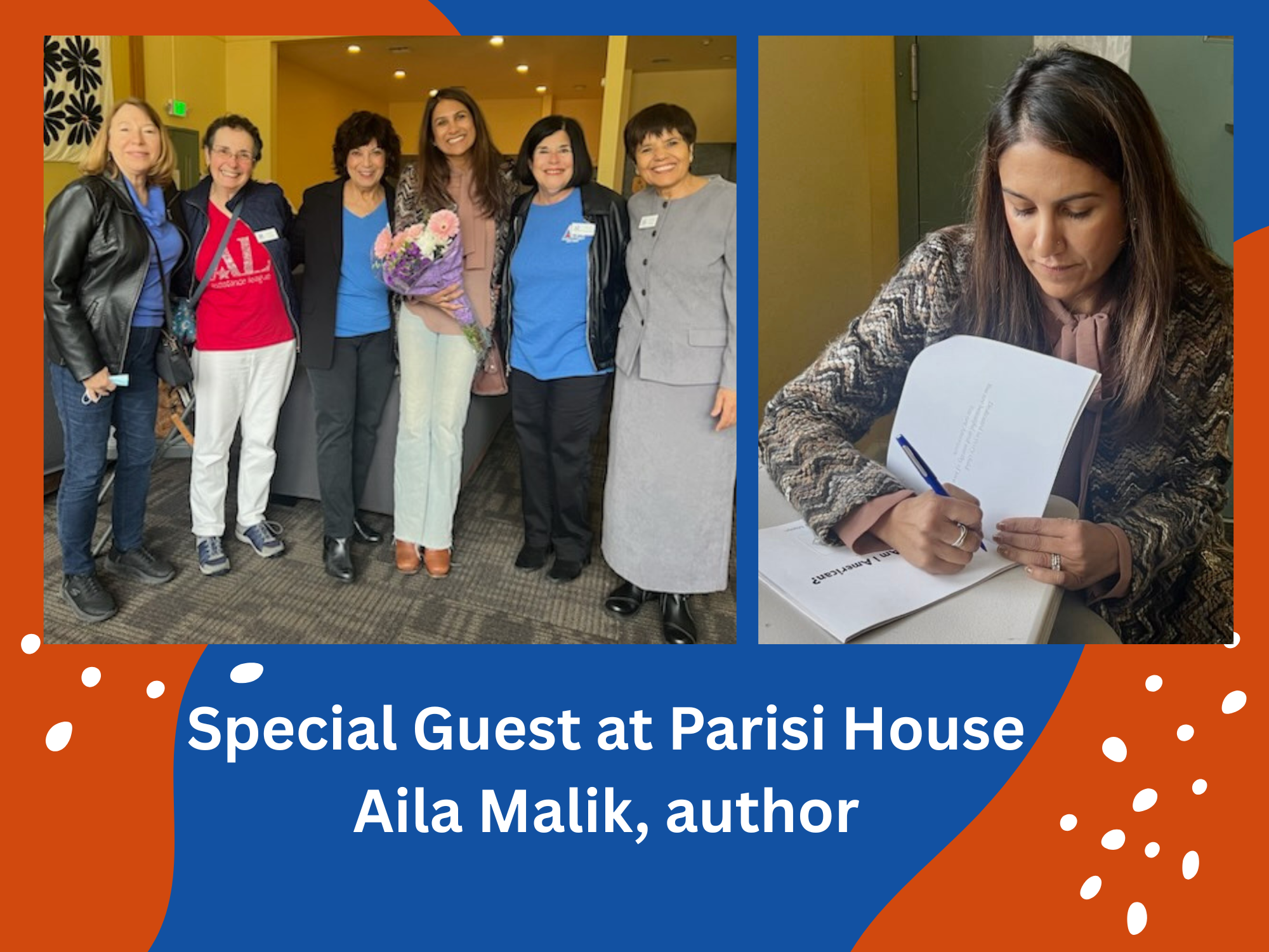 Special Guest Aila Malik, author, and ALSJ Volunteers at Parisi House on the Hill